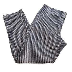 Ann Taylor Factory Size 6 Curvy Poink Dark Blue Printed Geometric Career Pants